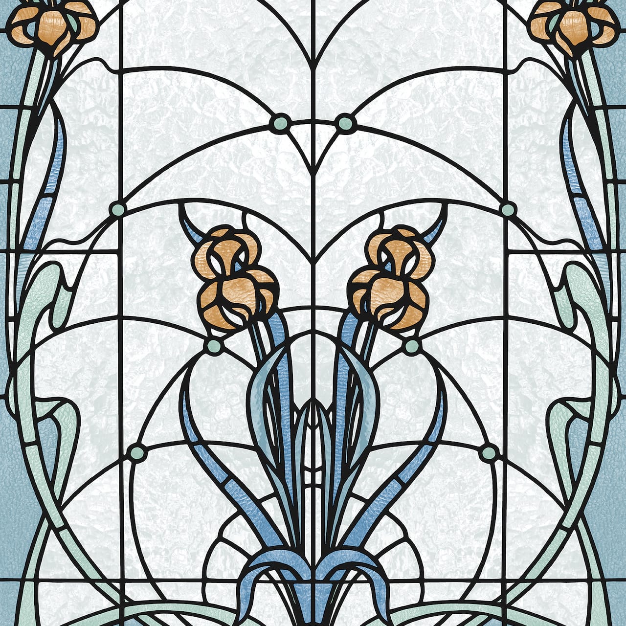 Designs Direct Floral Stained Glass Flower Wallpaper